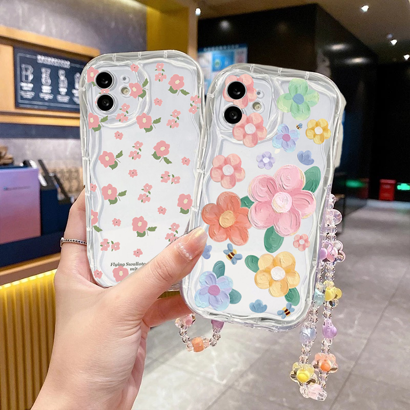 Vivo Y28 - Custodia con braccialetto floreale per VIVO