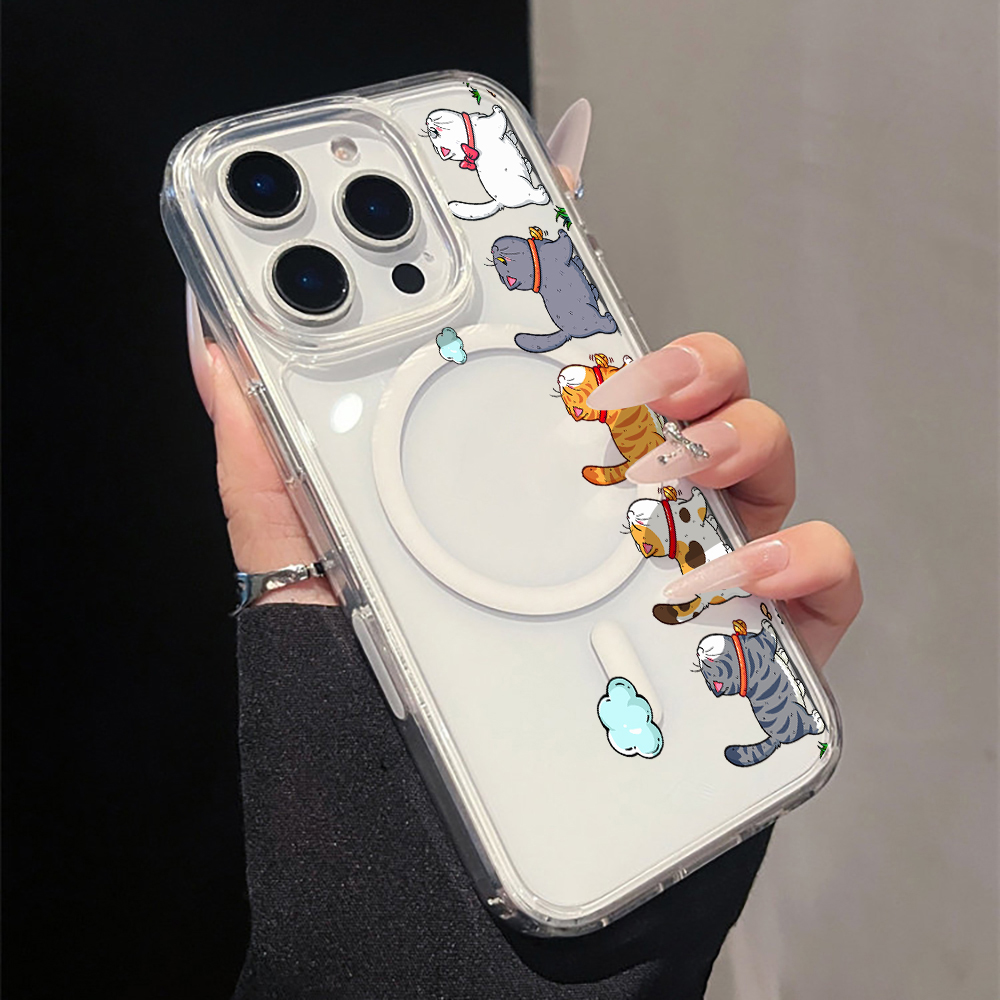 Apple Iphone 16 - Custodia Trasparente in Acrilico con Gatto